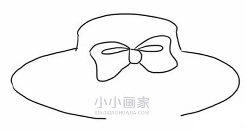 漂亮女式遮阳帽简笔画画法图片步骤步骤4