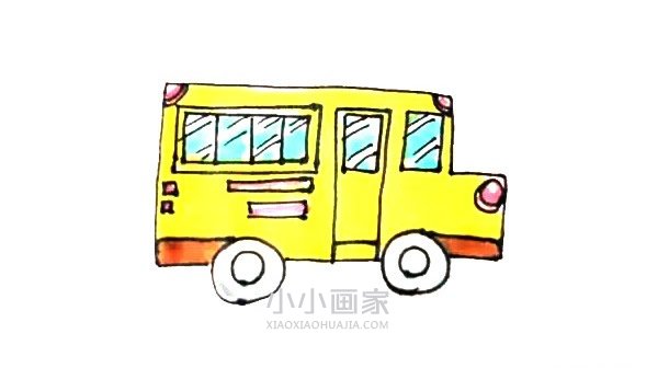 简单校车简笔画画法图片步骤