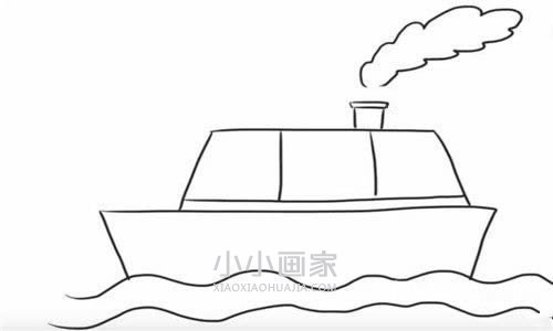 绘本故事海上轮船简笔画画法图片步骤