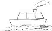 海上轮船简笔画画法图片步骤步骤1