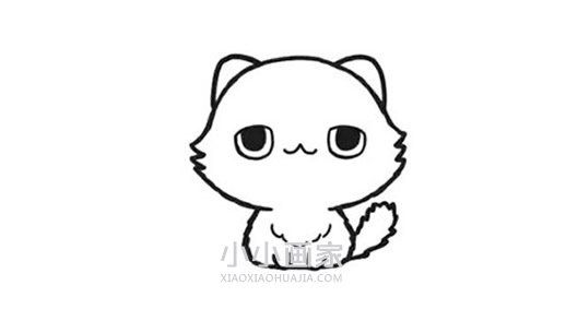 白色小猫咪简笔画画法图片步骤步骤6