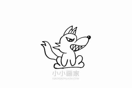 坏坏的大灰狼简笔画画法图片步骤步骤11