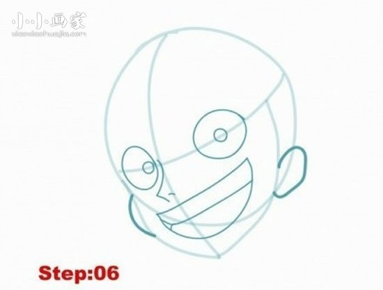 《海贼王》路飞简笔画画法图片步骤步骤6