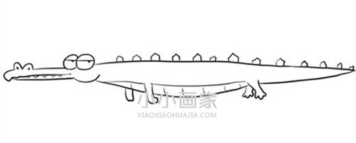 绘本故事古怪的卡通鳄鱼简笔画画法图片步骤