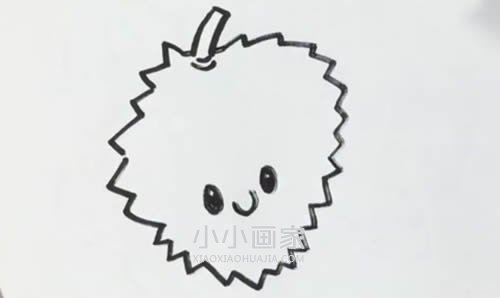 卡通榴莲简笔画画法图片步骤步骤4