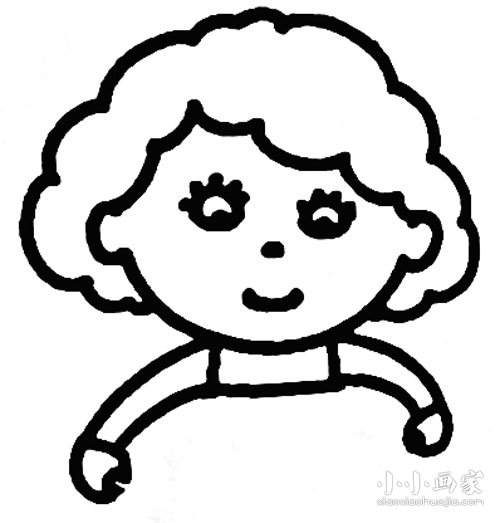 炒菜的妈妈简笔画画法图片步骤步骤3