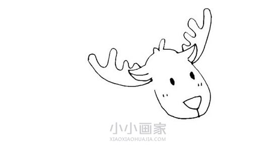 卡通驯鹿简笔画画法图片步骤步骤6