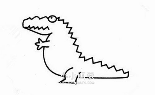 卡通鳄鱼简笔画画法图片步骤步骤1