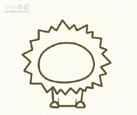 彩色可爱小狮子简笔画画法图片步骤步骤5