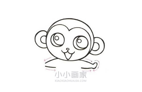 吃香蕉的小猴子简笔画画法图片步骤步骤4