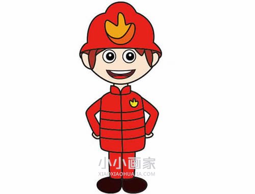 彩色消防员简笔画画法图片步骤步骤1