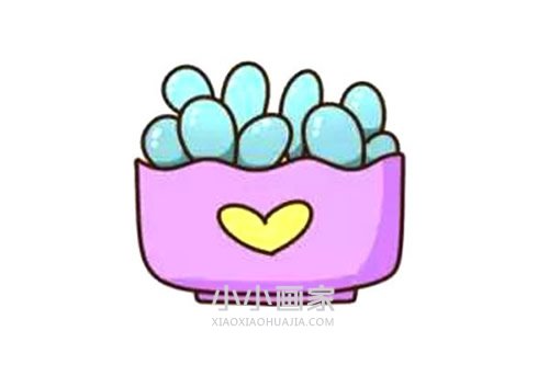 绘本故事彩色多肉植物简笔画画法图片步骤