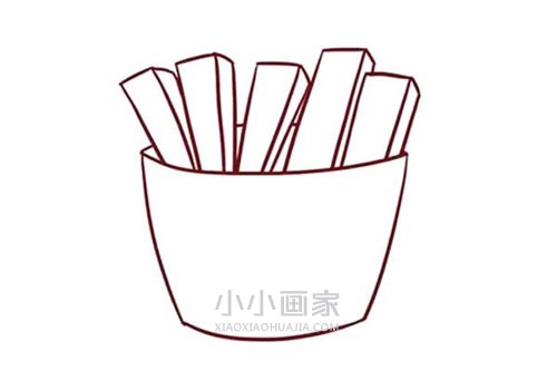 彩色薯条简笔画画法图片步骤步骤3