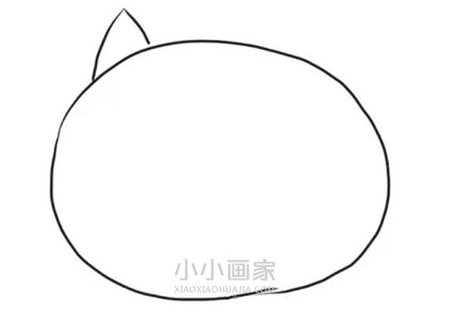 拿着小鱼的卡通猫咪简笔画画法图片步骤步骤2