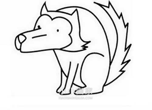 简单狼的简笔画画法图片步骤步骤5