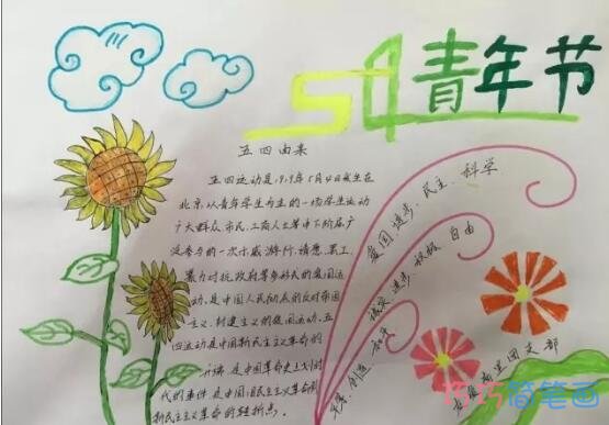 五四核心,五四青年的由来手抄报内容图片一等奖步骤2