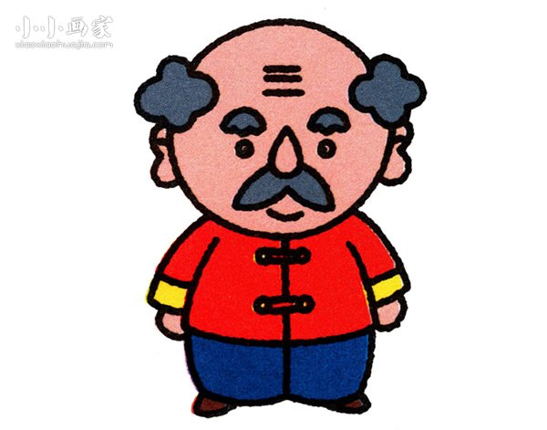 威严的爷爷简笔画画法图片步骤步骤1