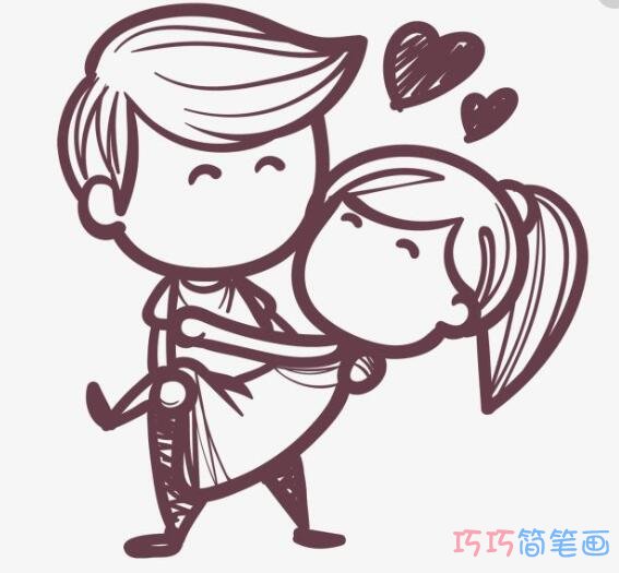 绘本故事浪漫情侣怎么画简单_七夕情人节简笔画图片