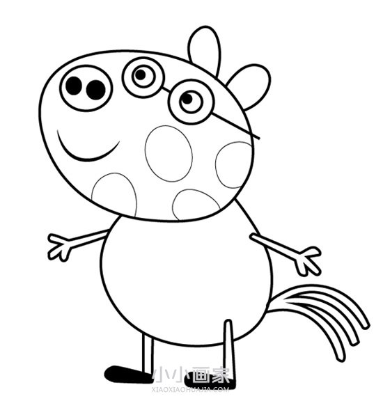 小猪佩奇小马佩德罗简笔画画法图片步骤步骤1