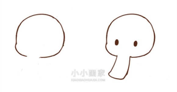 可爱卡通小象简笔画画法图片步骤步骤2