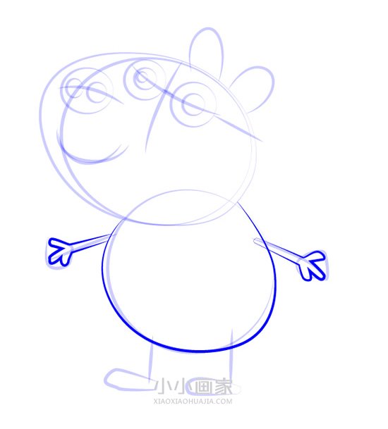 小猪佩奇小马佩德罗简笔画画法图片步骤步骤7