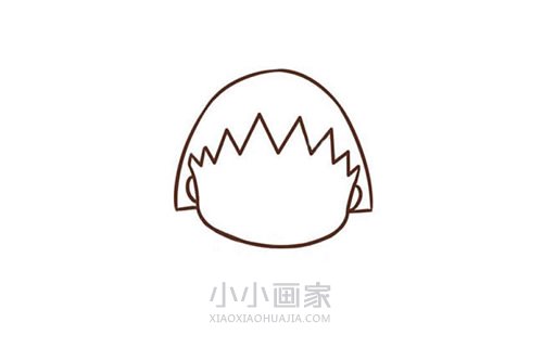 惊喜表情樱桃小丸子简笔画画法图片步骤步骤3