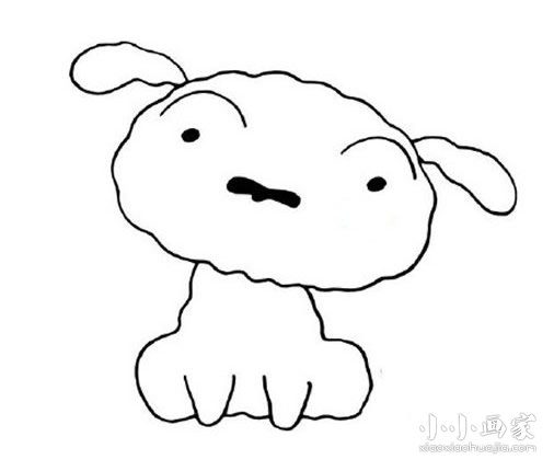 蜡笔小新小白简笔画画法图片步骤步骤8