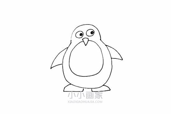 可爱企鹅先生简笔画画法图片步骤步骤6