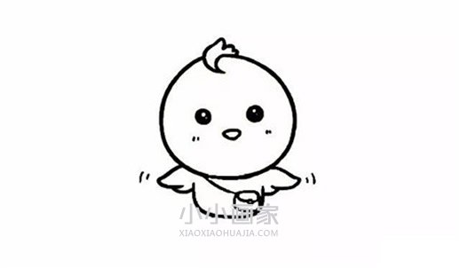 可爱小黄鸡简笔画画法图片步骤步骤6