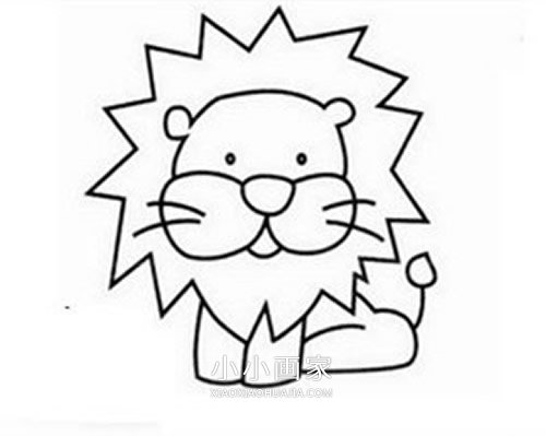 绘本故事可爱小狮子简笔画画法图片步骤