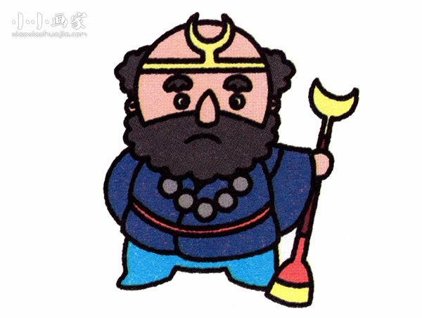 彩色沙僧简笔画画法图片步骤步骤1