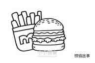 麦当劳套餐简笔画画法图片步骤步骤4