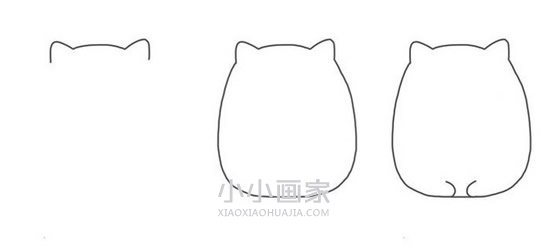 可爱卡通小猫简笔画画法图片步骤步骤2