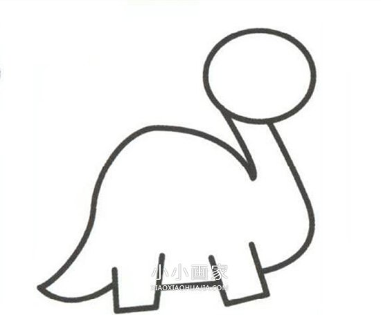 可爱小恐龙简笔画画法图片步骤步骤3