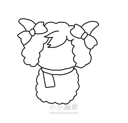 喜羊羊/美羊羊简笔画画法图片步骤步骤9