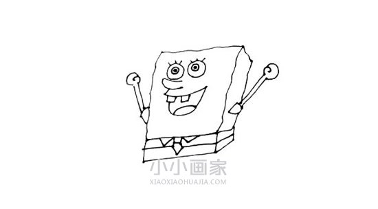 奔跑的海绵宝宝简笔画画法图片步骤步骤6