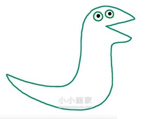 《小猪佩奇》乔治的恐龙简笔画画法图片步骤步骤5