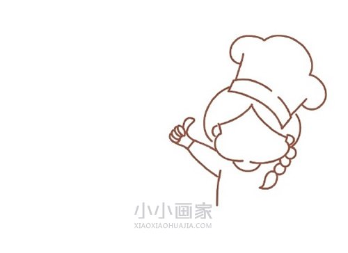 可爱的女厨师简笔画画法图片步骤步骤6