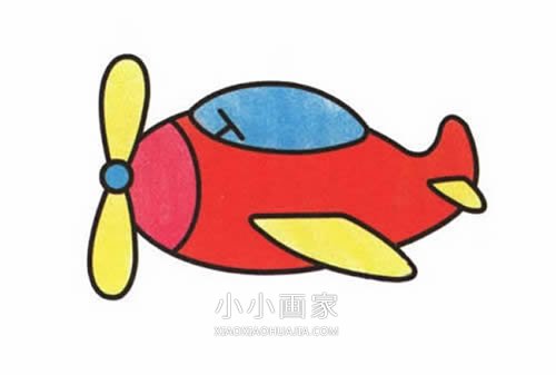 绘本故事彩色小飞机简笔画画法图片步骤