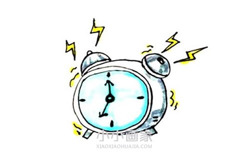 绘本故事响起的闹钟简笔画画法图片步骤