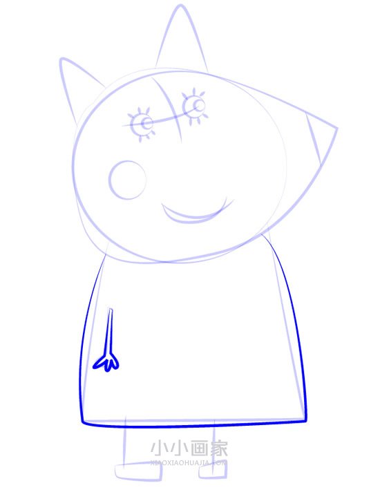 小狐狸弗雷迪的妈妈简笔画画法图片步骤步骤6