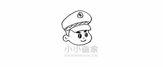 敬礼的警察简笔画画法图片步骤步骤6