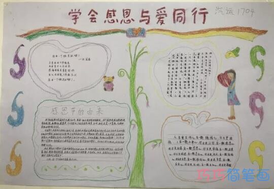 关于怀揣感恩感恩节的由来手抄报内容图片简单漂亮步骤1