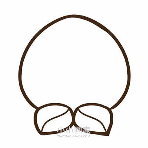 可爱彩色桃子简笔画画法图片步骤步骤4