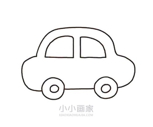 可爱小汽车简笔画画法图片步骤步骤3