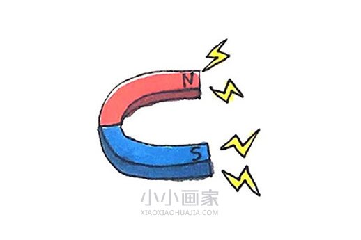 绘本故事U形磁铁简笔画画法图片步骤