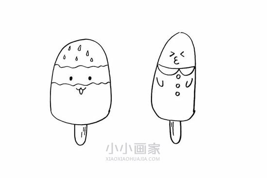 夏天卡通雪糕简笔画画法图片步骤步骤9