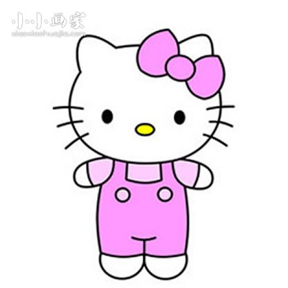 彩色的Hello Kitty简笔画画法图片步骤步骤1