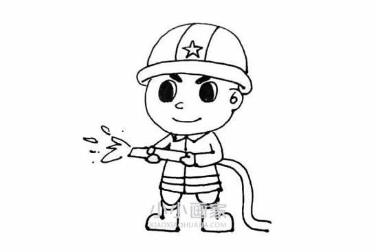 勇敢消防员简笔画画法图片步骤步骤9