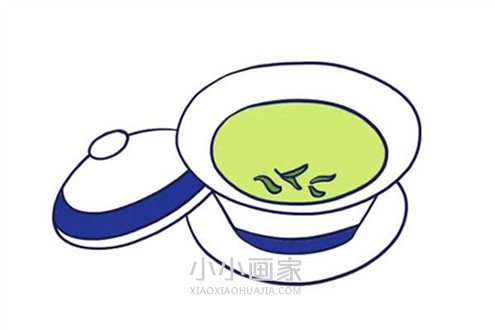 绘本故事一杯绿茶简笔画画法图片步骤